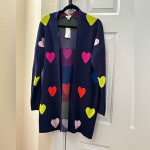 Crown & Ivy Hearts Aplenty Open-front cardigan sweater